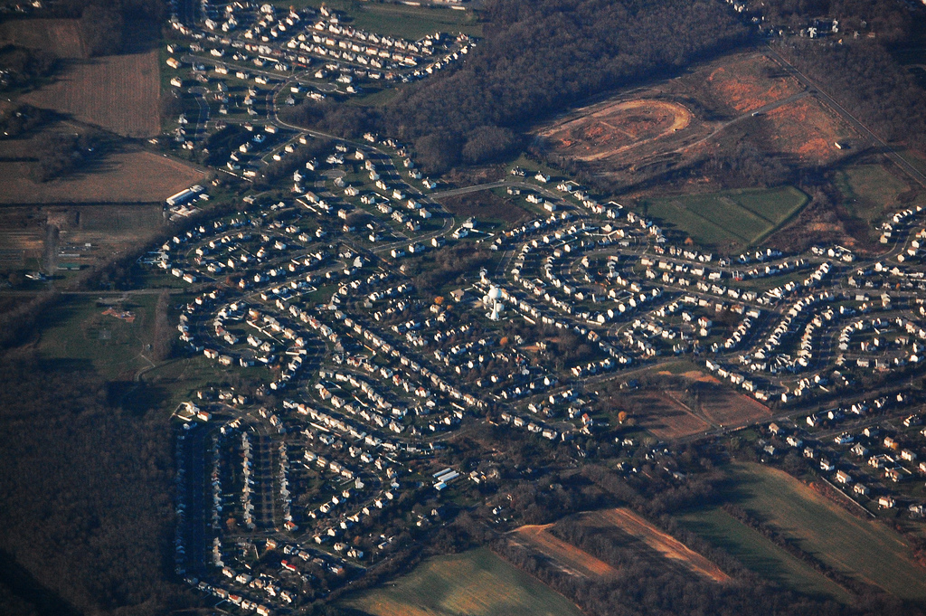 aerial of Suburban sprawl in New Jersey. -RebeccaWilson