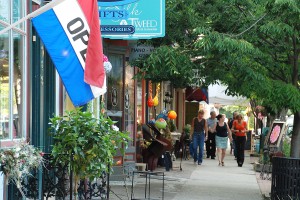 People walking in downtown Bordentown