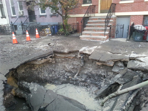 Crumbling water infrastructure in Hoboken.