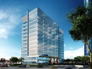 Rendering of the new Panasonic North America headquarters in downtown Newark.