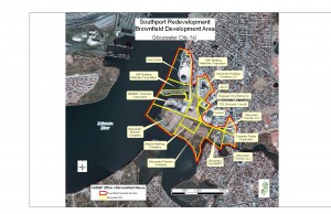 Green infrastructure will manage stormwater on the 121-acre Southport area in Gloucester City that is being redeveloped for industrial use. Wetlands, living shorelines and public access will green the site.