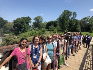 Staff group picture on the Great Falls bridge