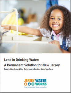 JWW Lead Report cover showing child turning faucet on