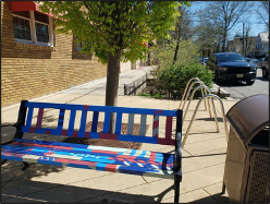 Bench installed as part of the Highland Park streetscape project. 